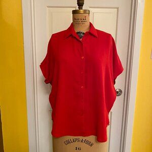 Red Batwing Blouse, size small